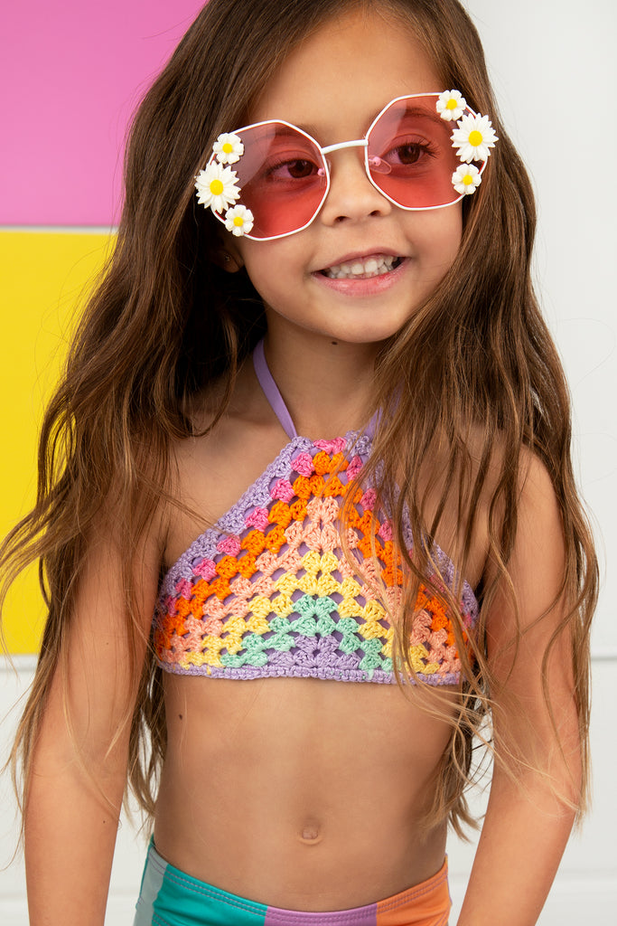 Rainbow Crochet Halter Top