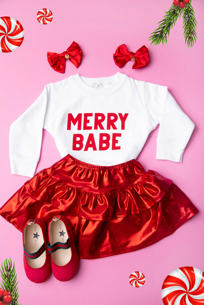 Red Metallic Skirt