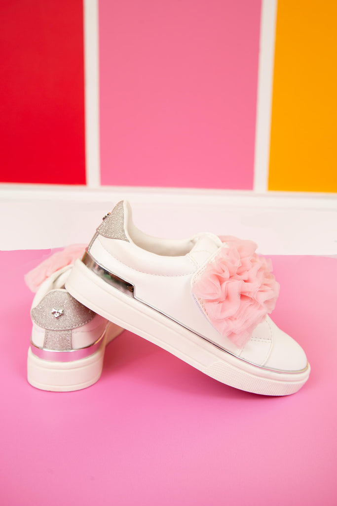 Angel White Tulle Sneakers