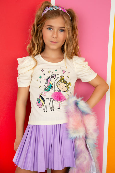 Rainbow Pleated Mesh Skirt