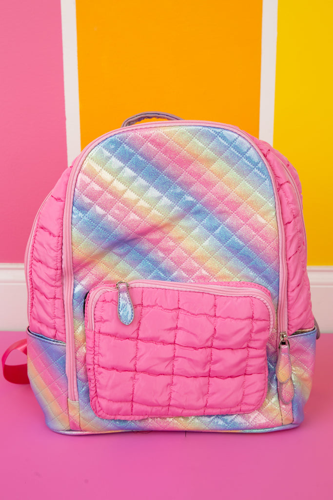 Rainbow Quilted Backpack