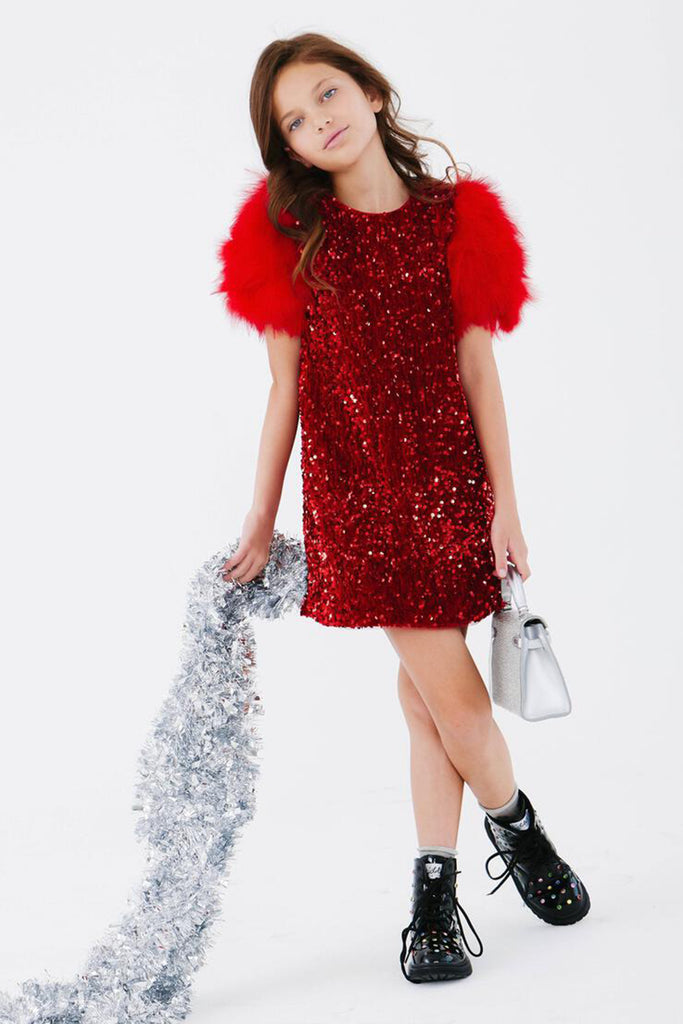 Ruby Red Feather Dress