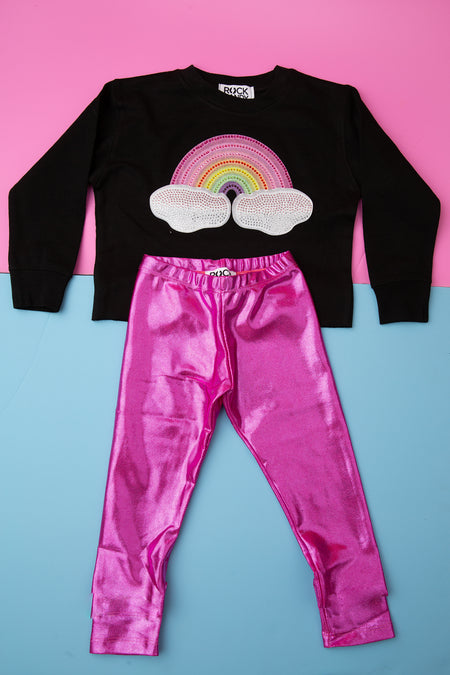 Grey & Pink Ombre Butterfly Sweatpants