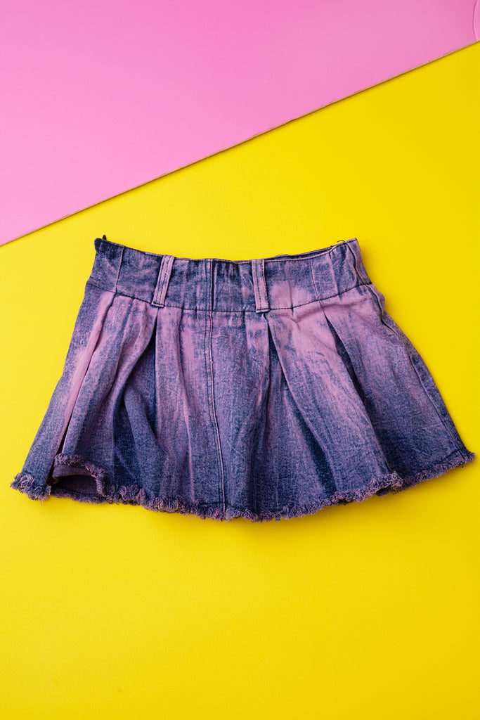 Miss Paris Denim Skort - Pink