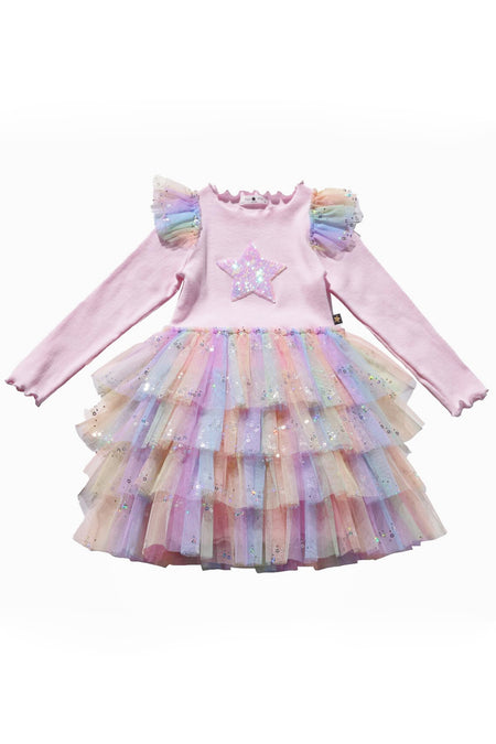 Rainbow Pleated Mesh Skirt