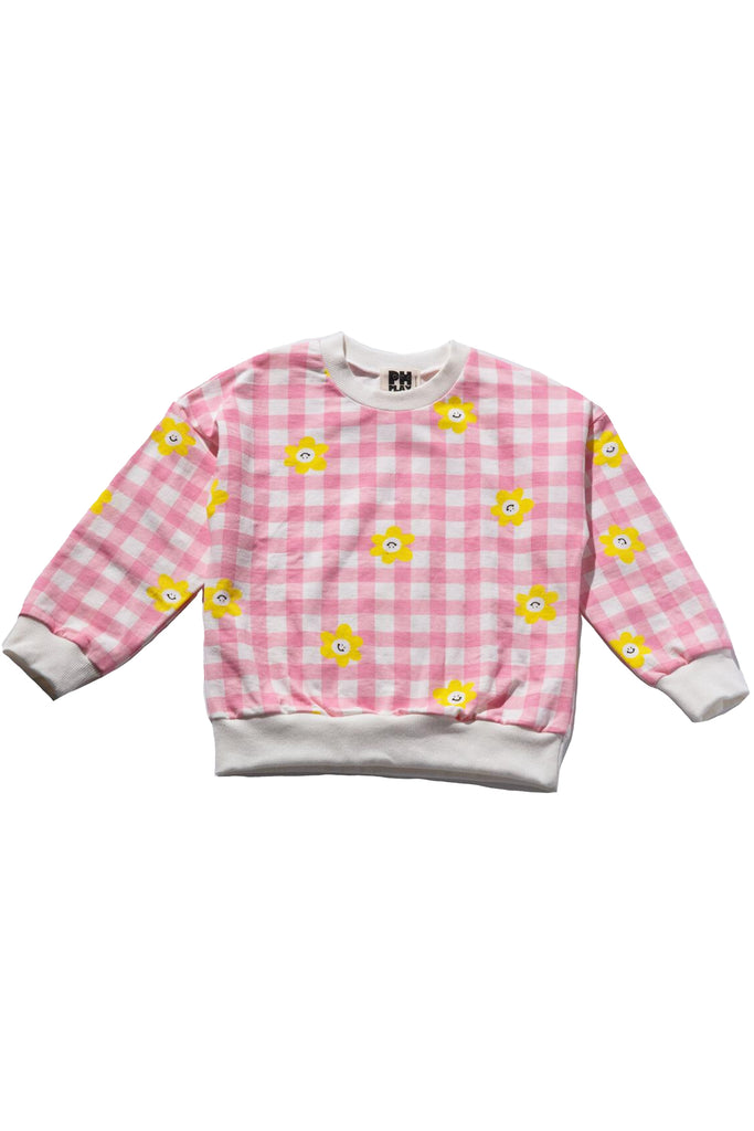 Gingham Smiley Sweatshirt