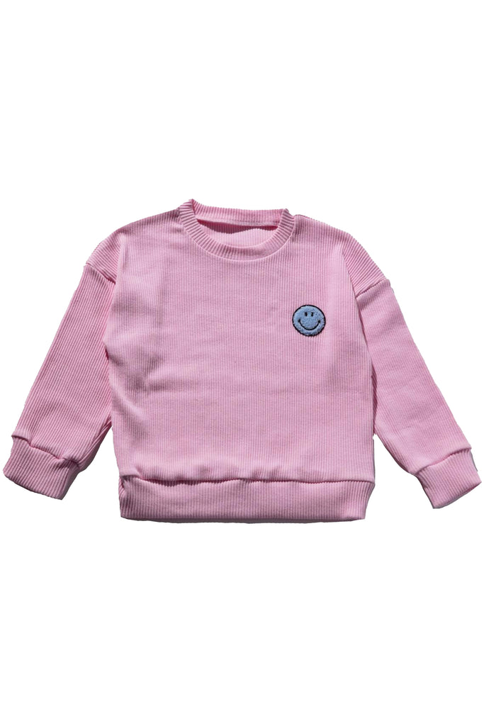 Pink Blue Smiley Sweatshirt