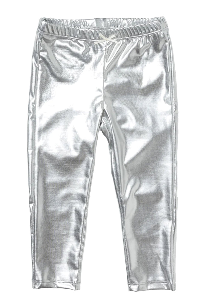 Silver Lame Leggings