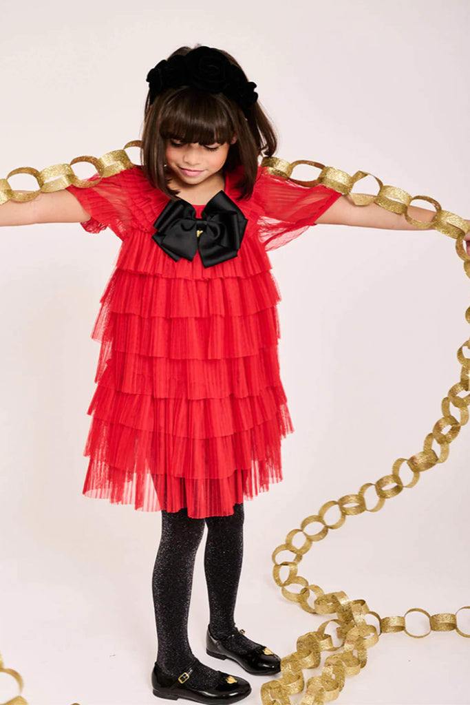 Tallulah Pleated Red Dress