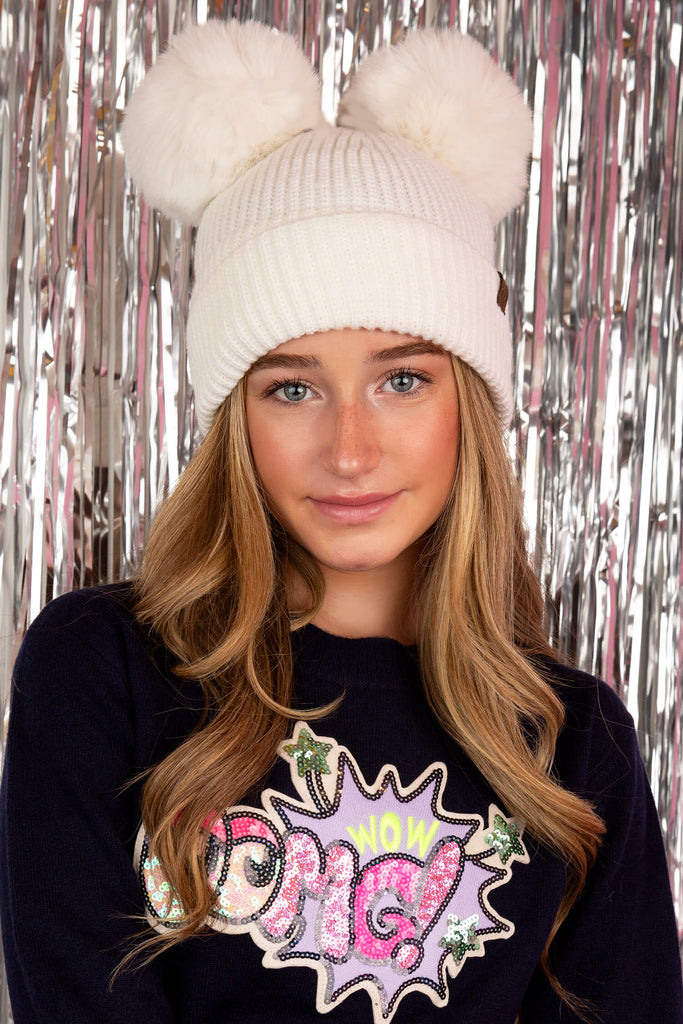 White Puffy Hat