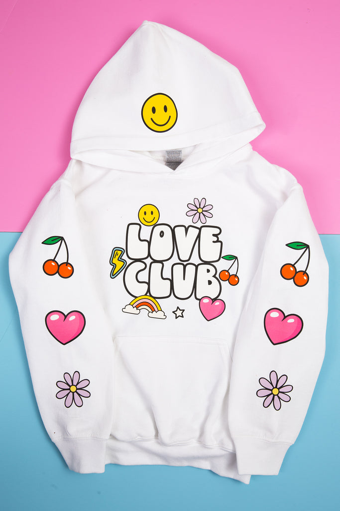 White Love Club Hoodie