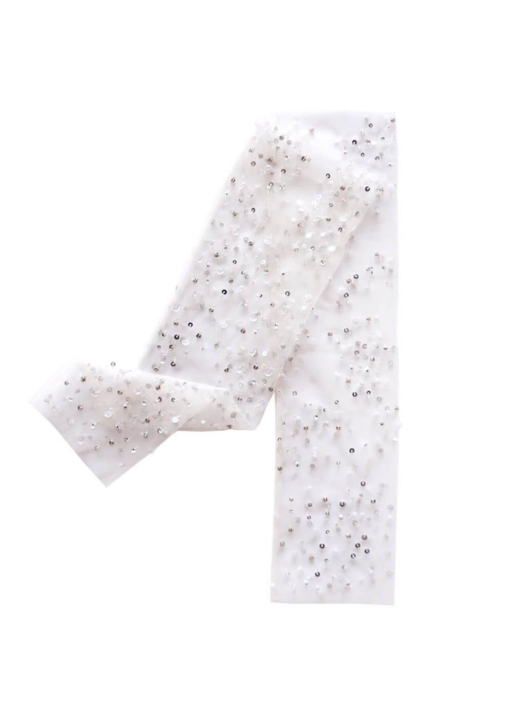 Tinsel Toe Tulle Leggings: Silver Lining