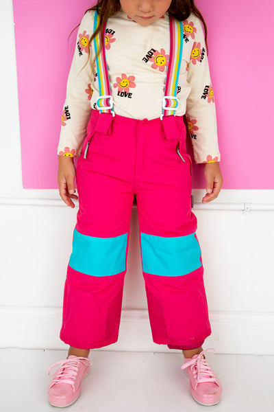 Pink Rainbow Stripe Overall Snow Pants – Me & Kay