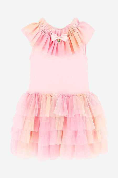 Frill Pink Wave Tutu Dress