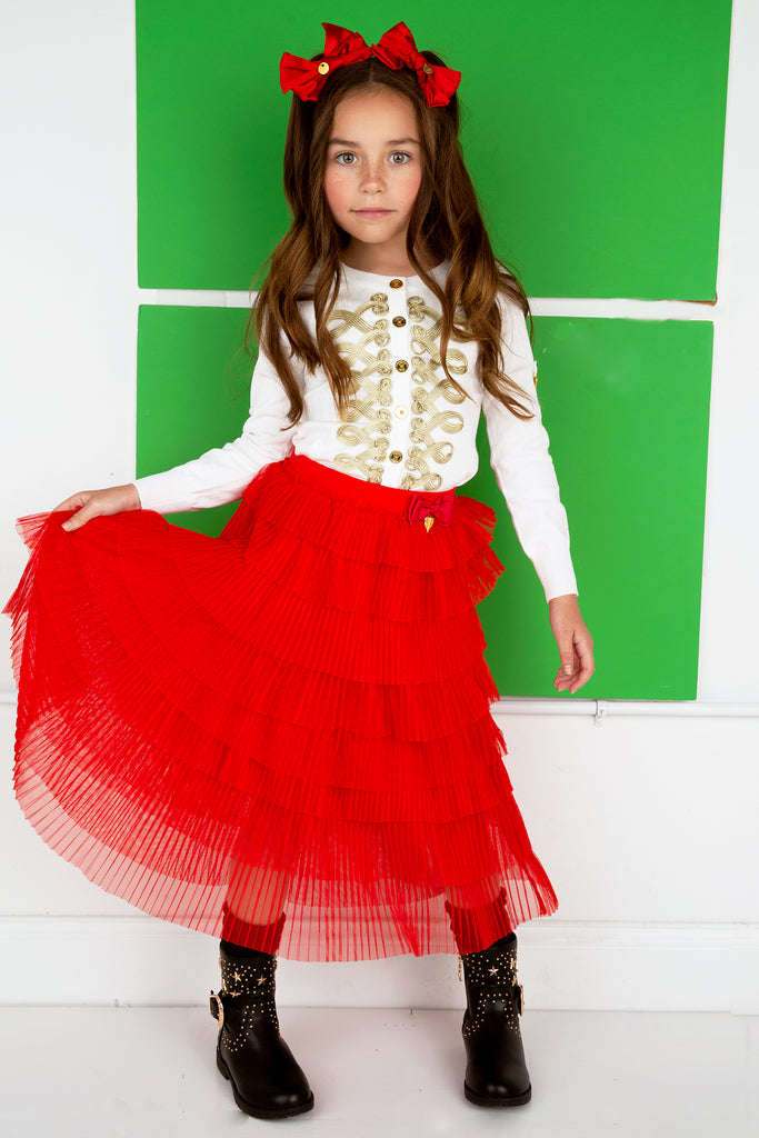 Pandora Tiered Red Skirt