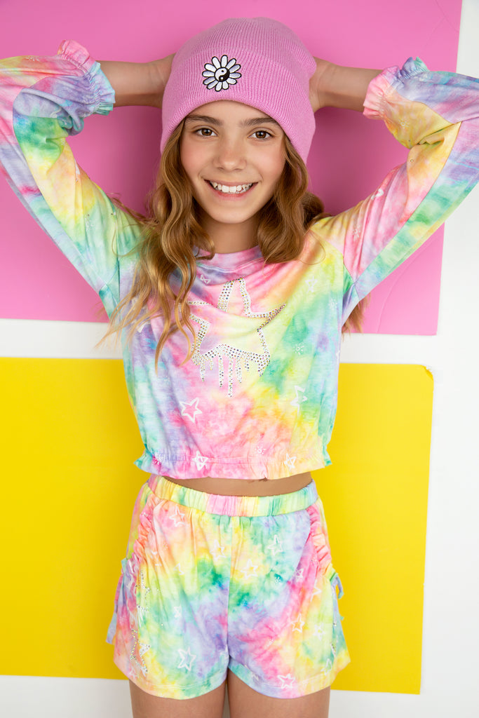 TIe Dye Ruched Pocket Shorts