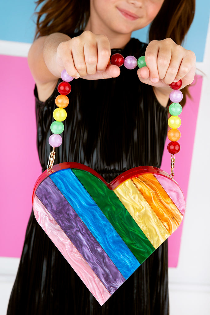Rainbow Heart Acrylic Box Bag