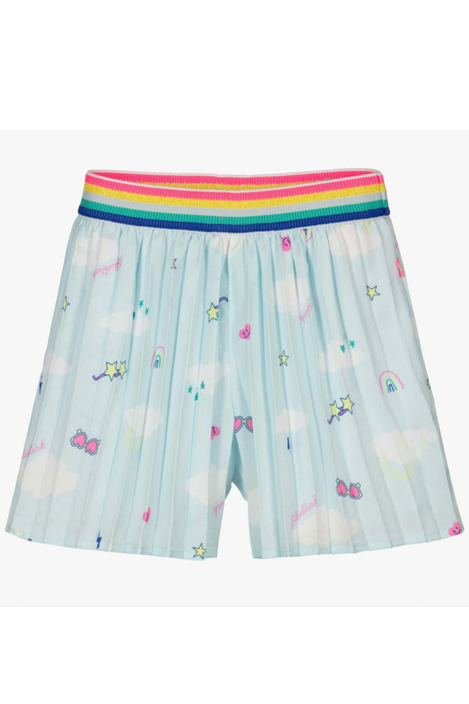 Cloud Pattern Satin Shorts