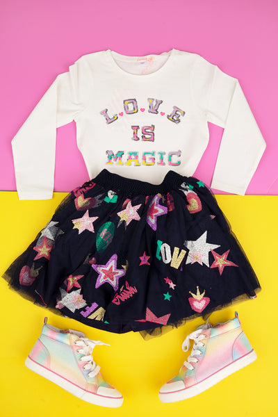 Glitter All Over Pattern Skirt