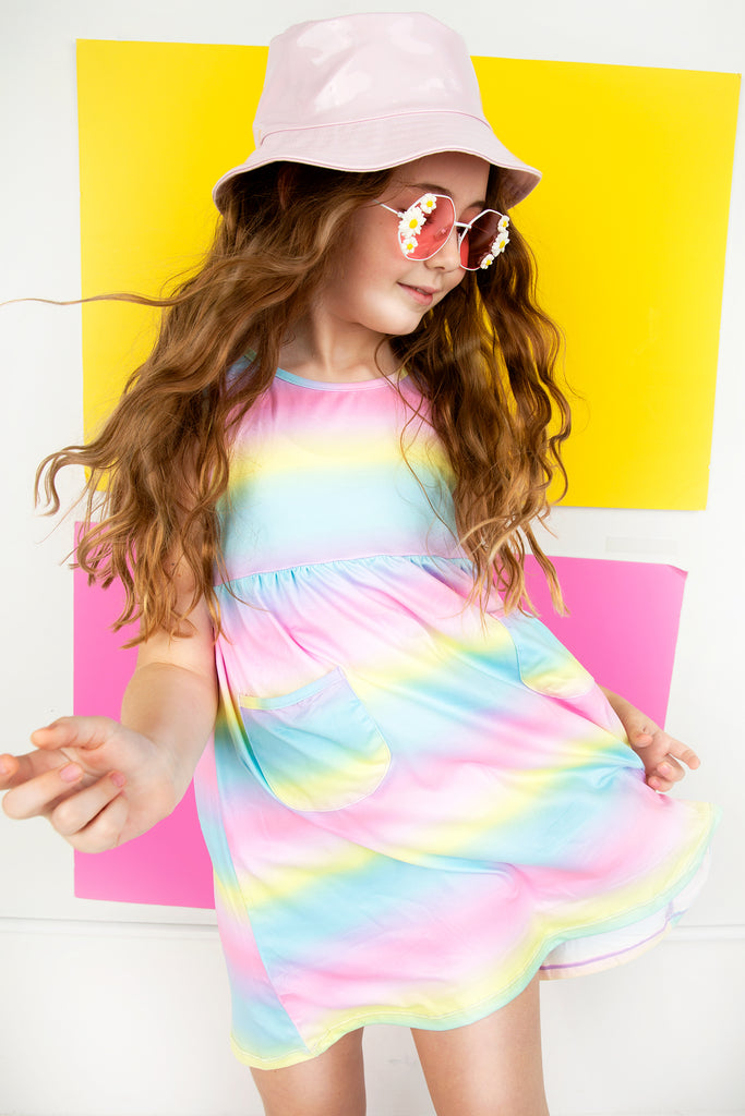 Rainbow Ombre Tank Dress