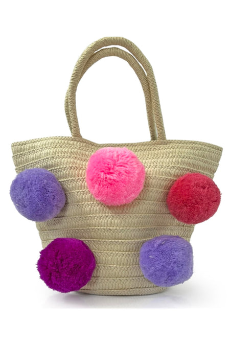 Happy Cosmetic Bag with Pom Poms