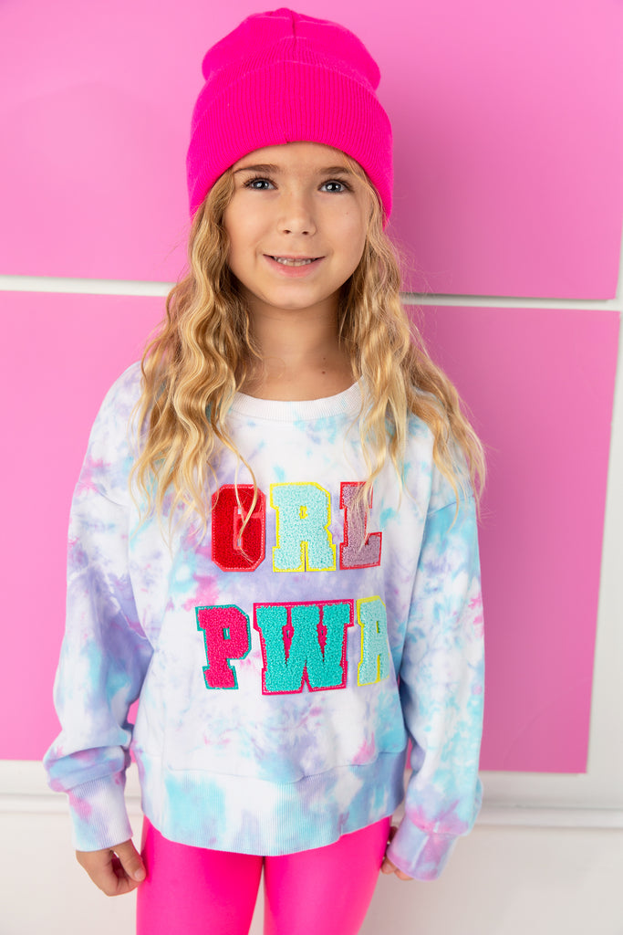 Tie Dye Girl Power Sweatshirt