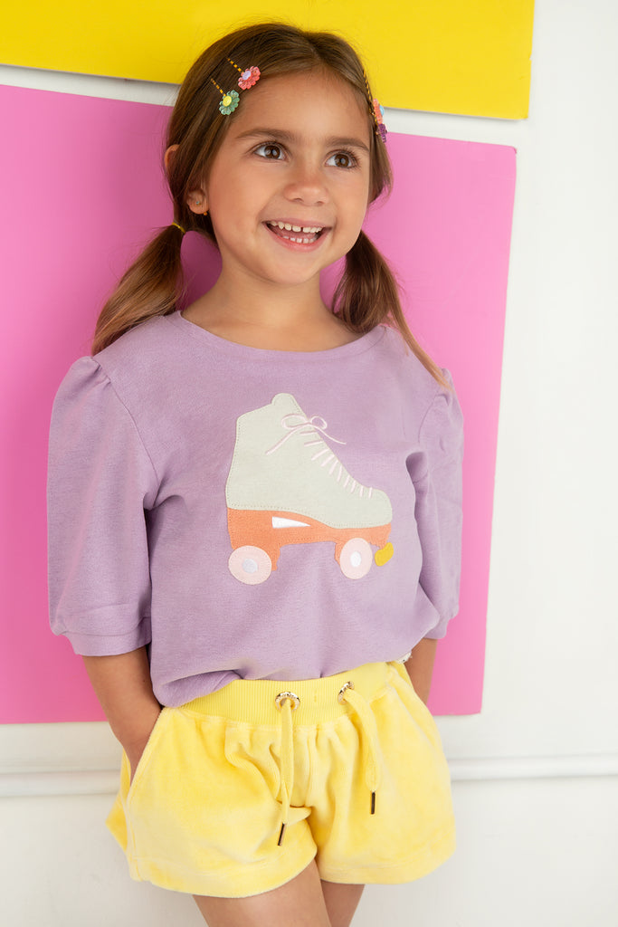 Rollerskate Sweatshirt with Puff Sleeves