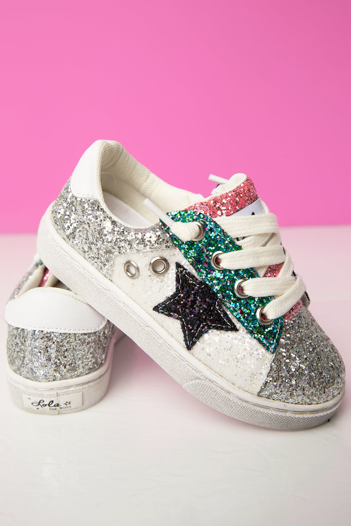 Star Silver Glitter Sneakers