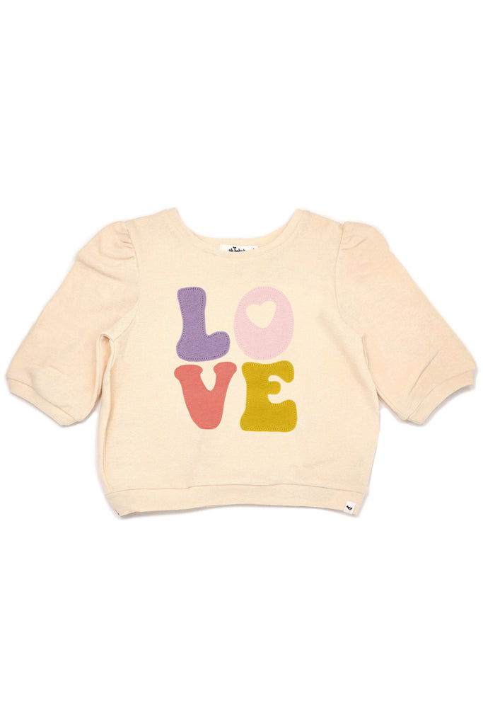Love Sweatshirt with Puff Sleeves