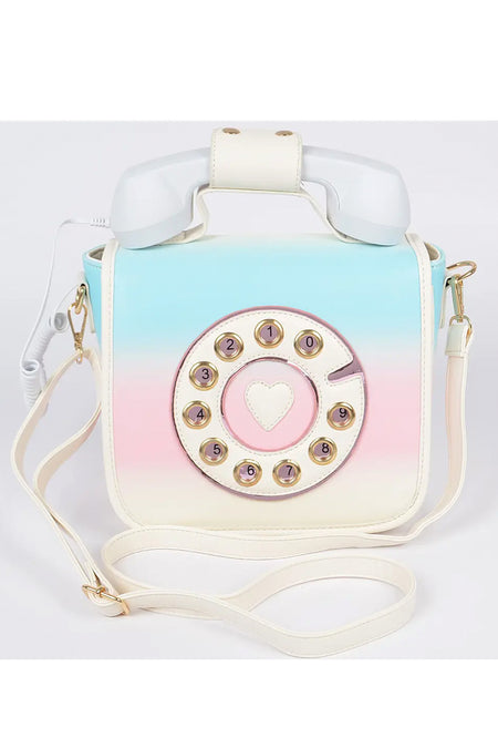 Iridescent Puffer Cell Phone Bag with Sunrise Strap