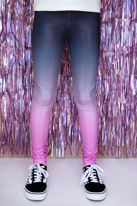 Grey & Pink Ombre Butterfly Sweatpants