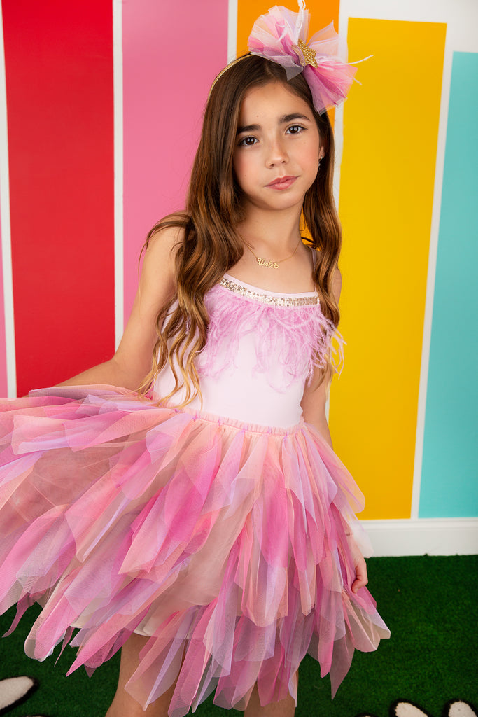 Frill Pink Wave Tutu Dress
