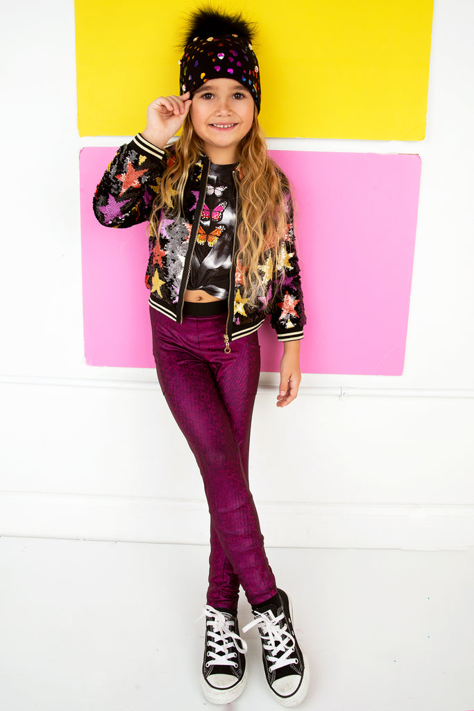 Magenta Leggings w/ Pocket Detail