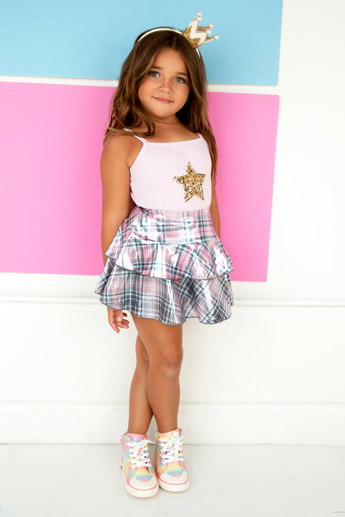 Plaid Sparkle Skirt