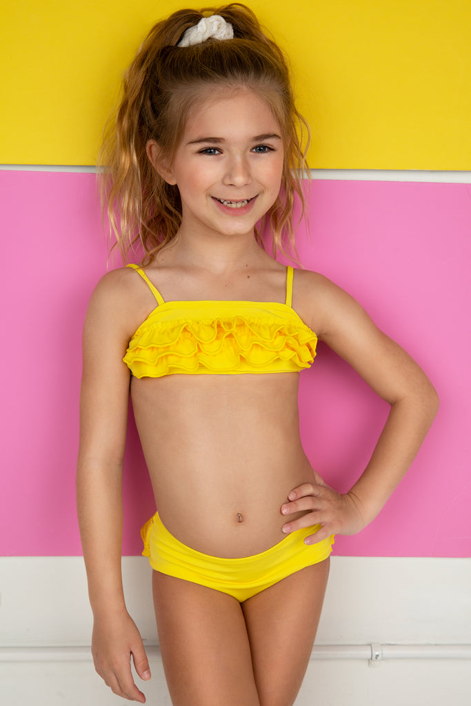 Ruffle Butt Yellow Bikini