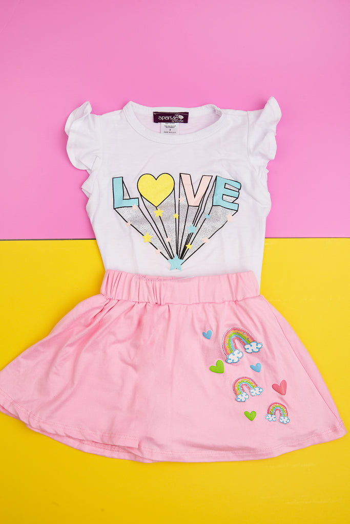 Light Pink Rainbow Skort