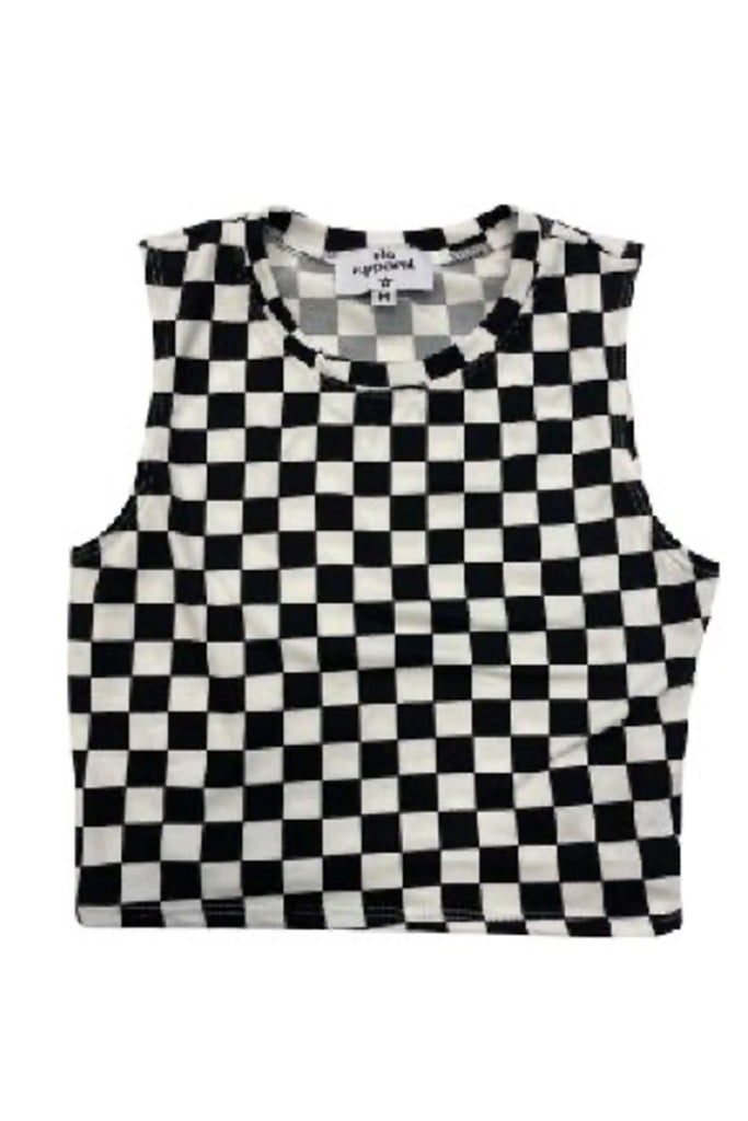 Checkered Crop Tank Top