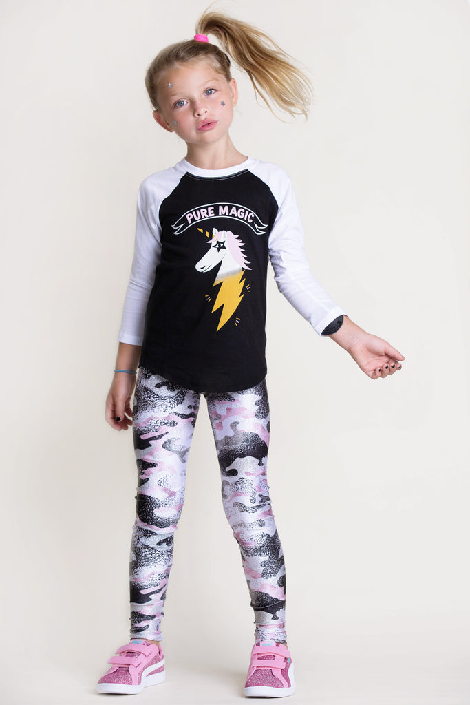 Metallic Pink Camo Leggings