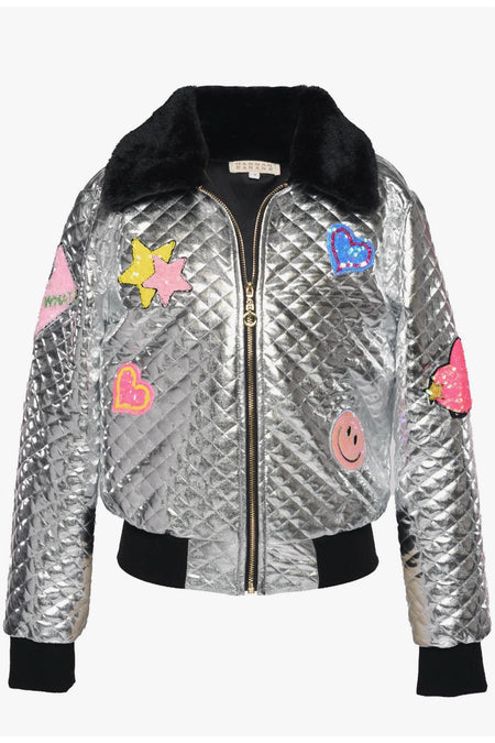 Painted Moto Faux Leather Jacket