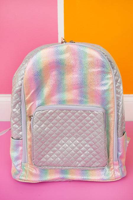 Rainbow Quilted Backpack