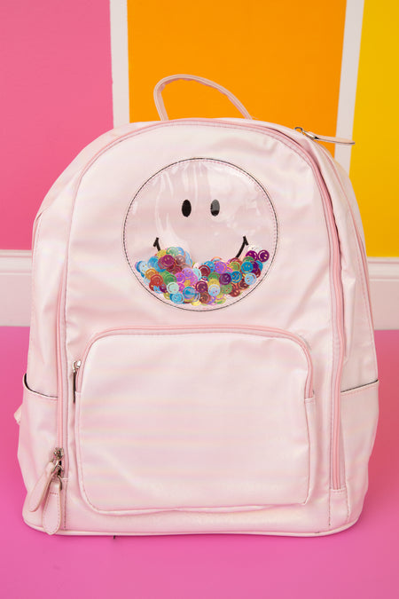 Pink & White Checkered Smiley Bag