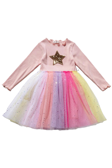 Girls Pink Sequin Party Dress