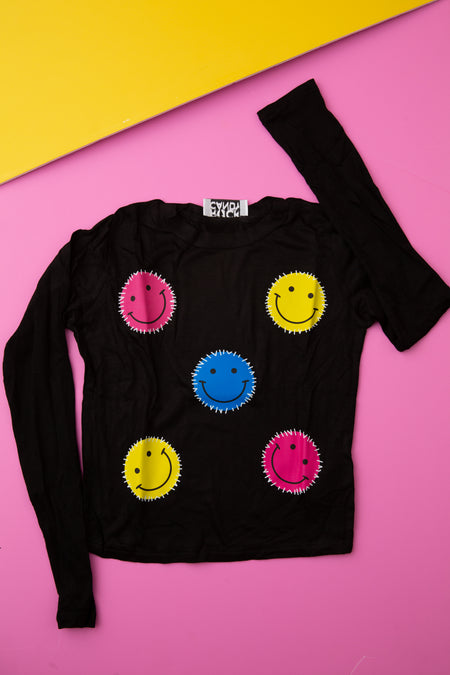 Gingham Smiley Sweatshirt
