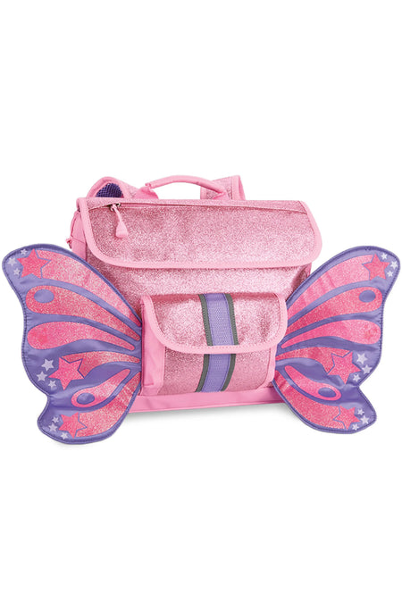 Pink Butterfly Puffer Backpack
