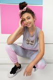 Grey & Pink Ombre Butterfly Sweatpants