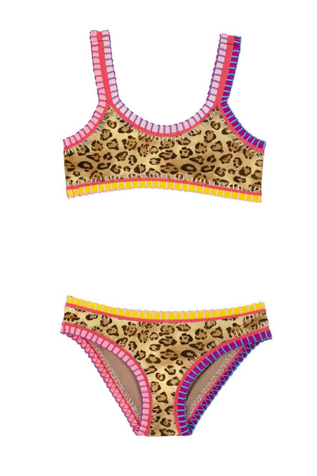 Crochet Print Fuchsia Bikini