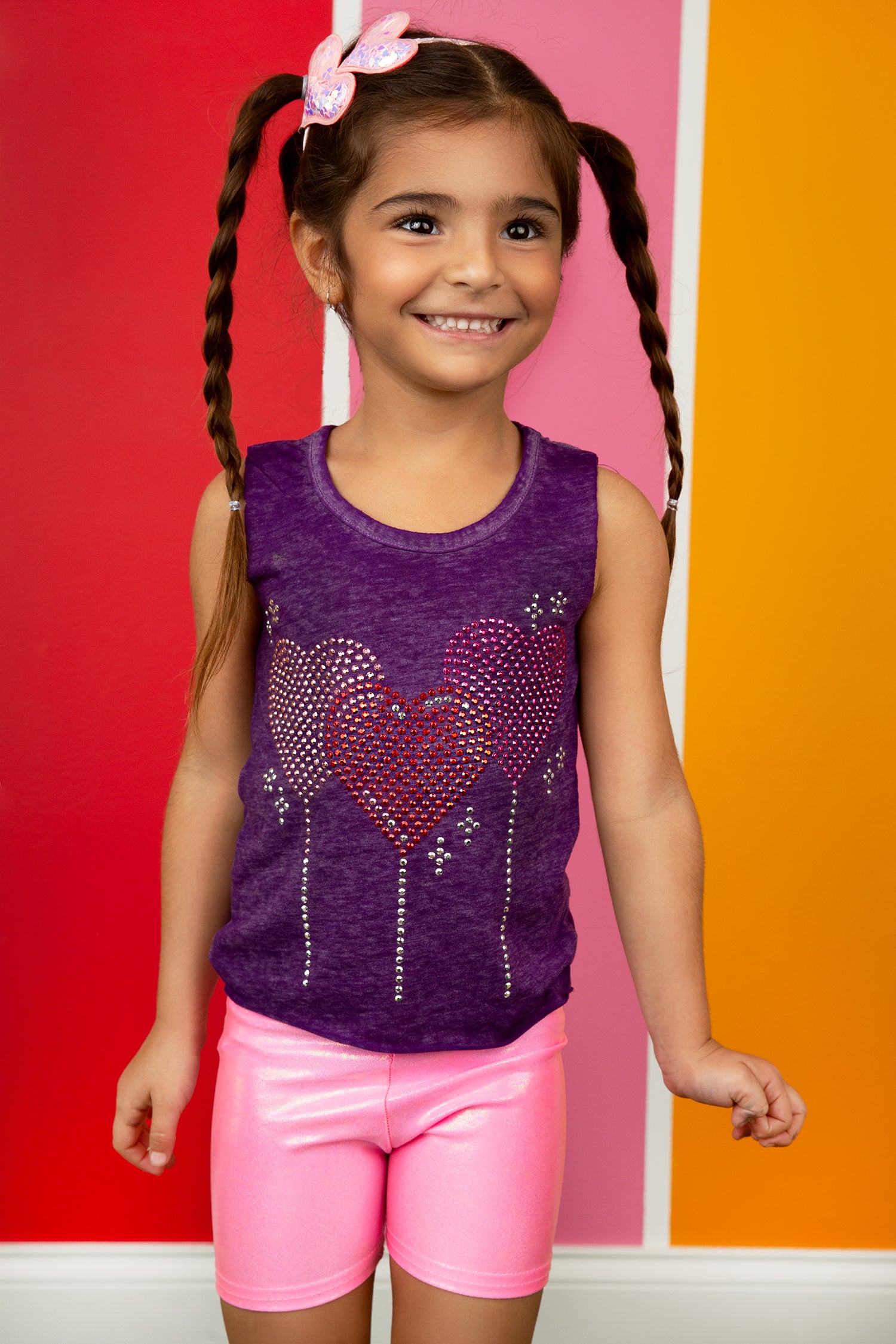 FBZ Pink Tank with Red Hearts main image 1